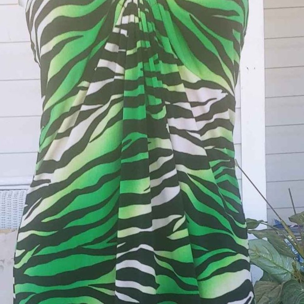 LEOPARD GREEN MAXI WITH DETAILED STONES - Picture 2 of 3
